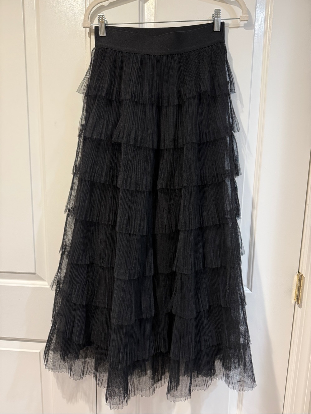 Simply Vera Vera Wang Black Tiered Tulle Maxi Skirt